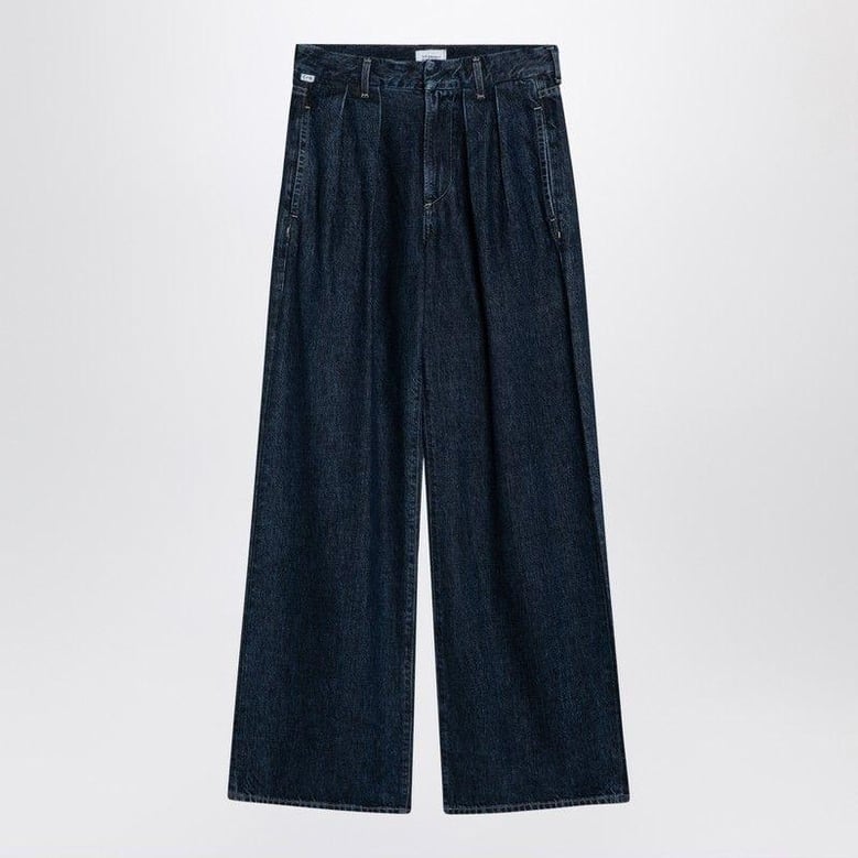 dark wide jeans with pleats by Selfnex