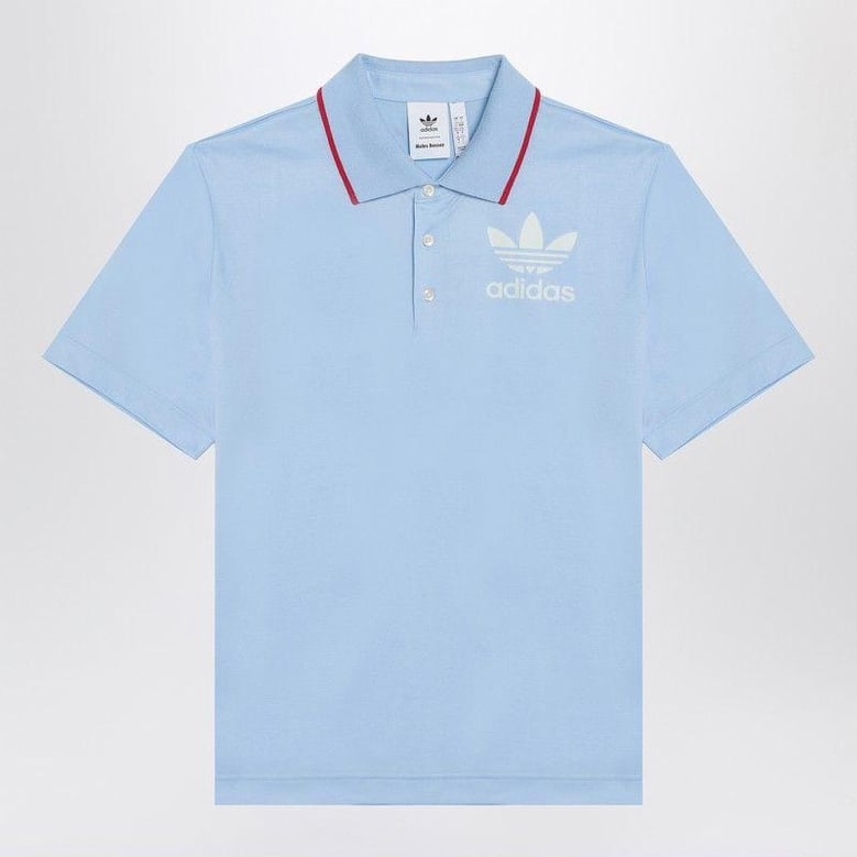 light blue polo shirt with logo by Selfnex