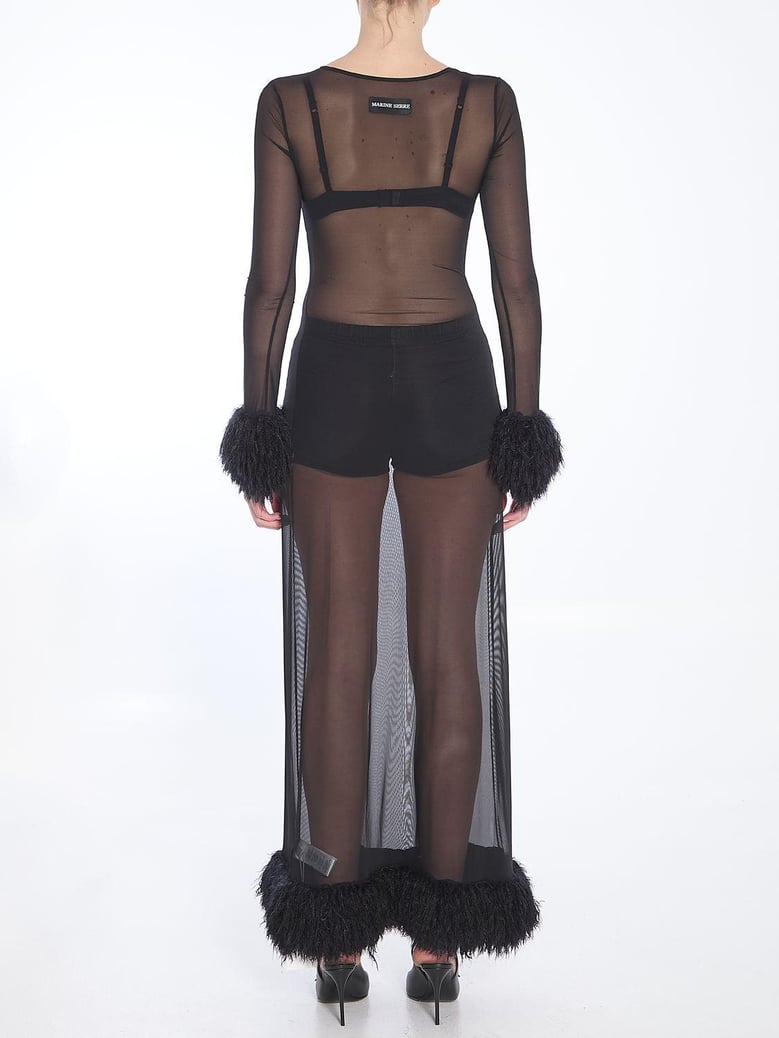 mesh jersey long dress by Selfnex
