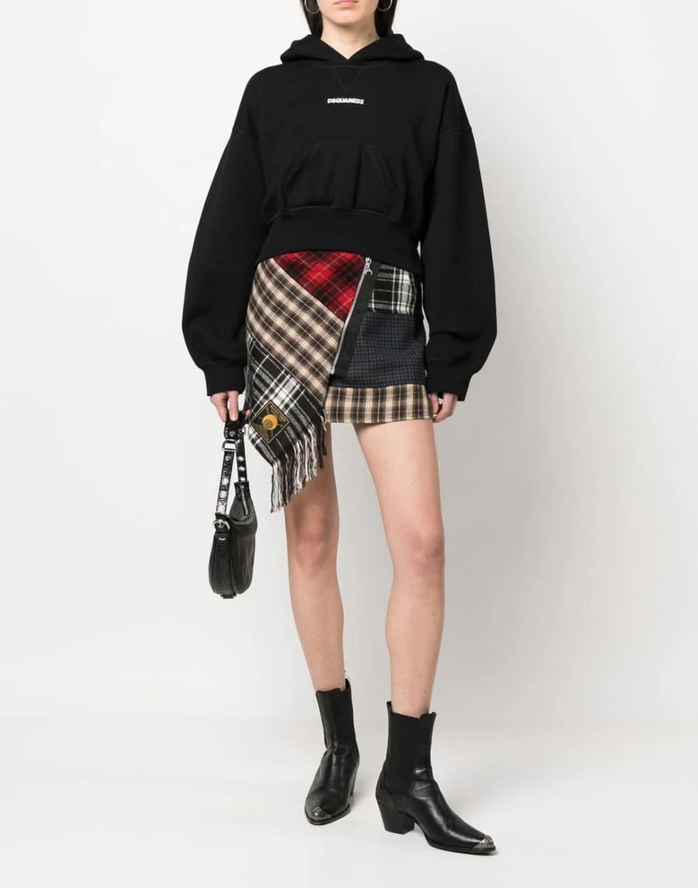 attached cap cropped hoodie by Selfnex