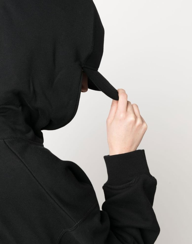 attached cap cropped hoodie by Selfnex