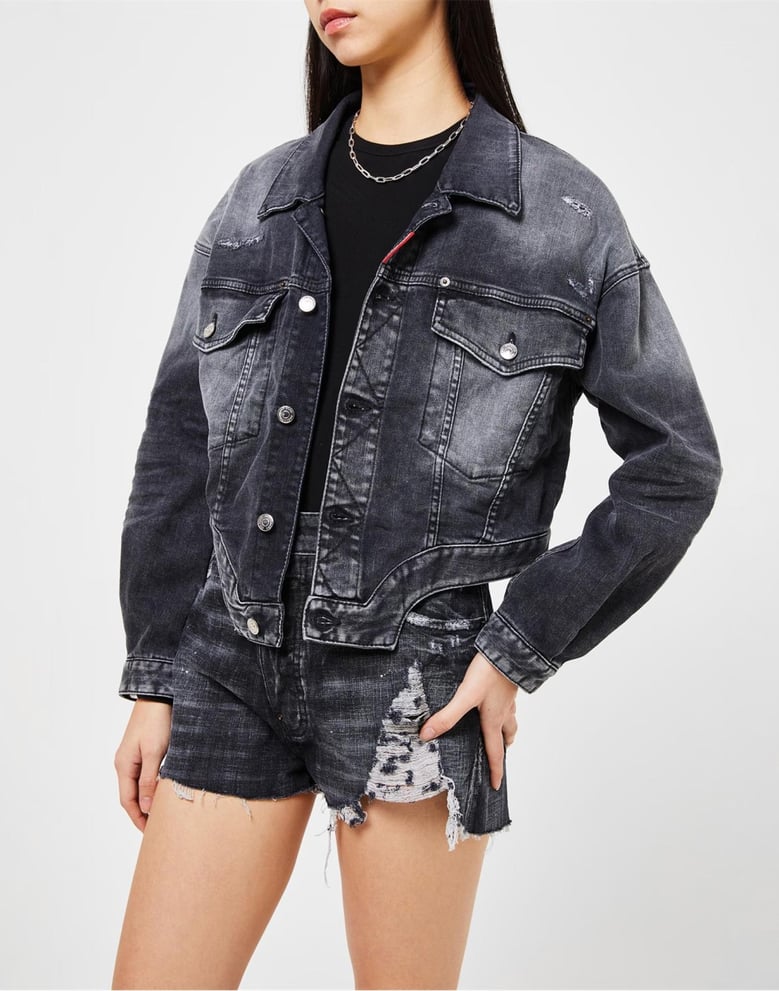 raw cut jean denim jacket by Selfnex