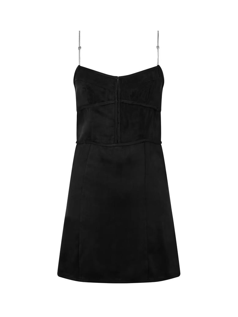 metal straps slip dress by Selfnex