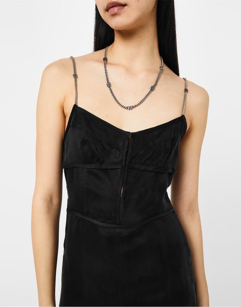 metal straps slip dress by Selfnex