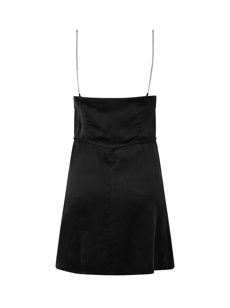metal straps slip dress by Selfnex