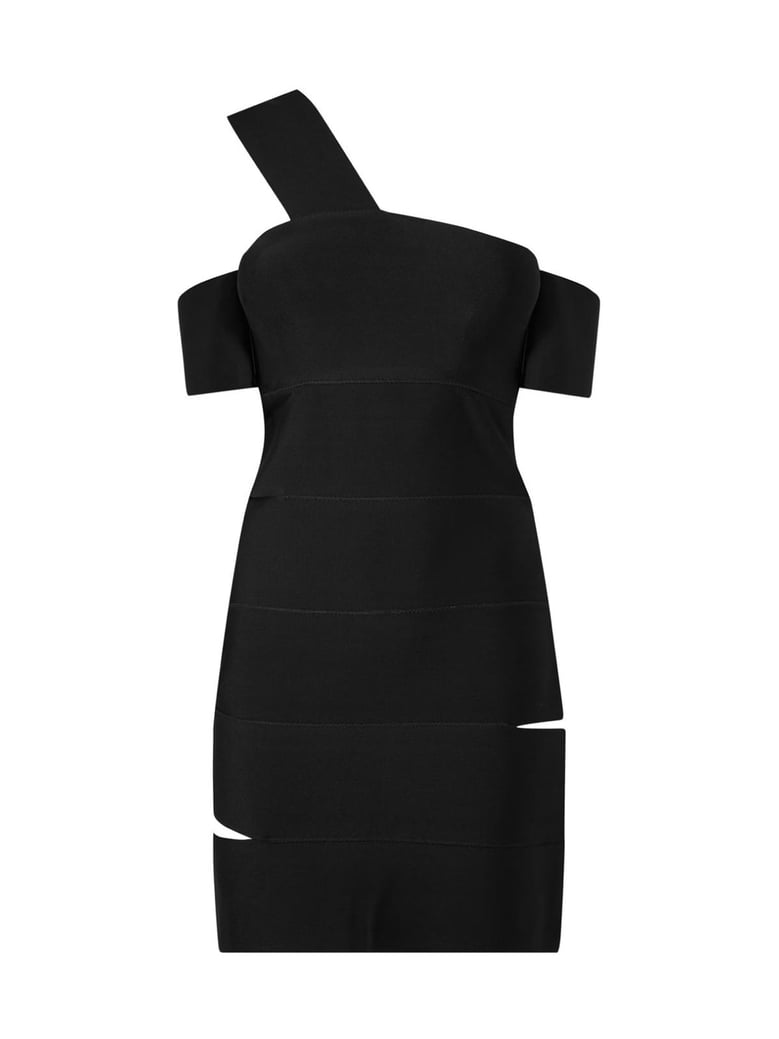 cut-out one-shoulder mini dress by Selfnex