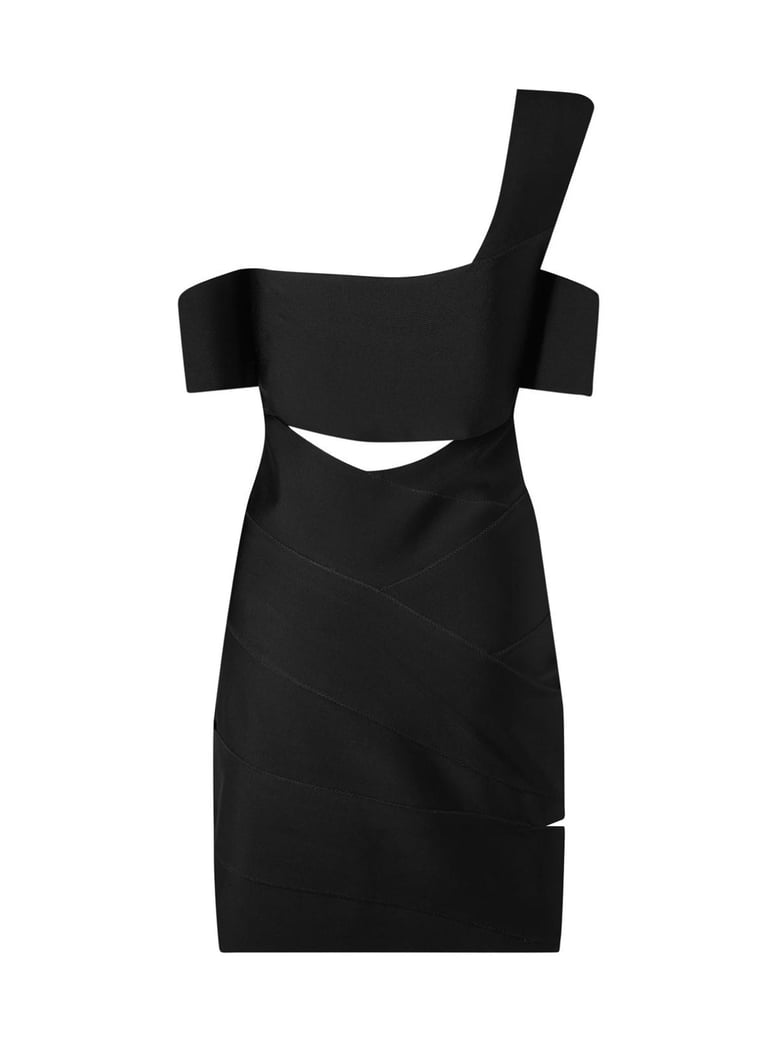 cut-out one-shoulder mini dress by Selfnex