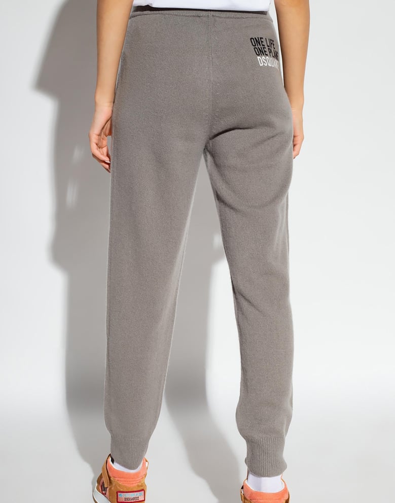 logo knitted cashmere joggers track pants by Selfnex