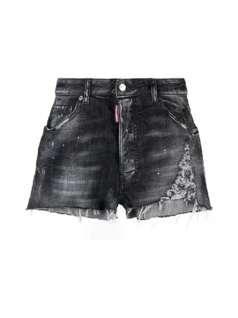 raw cut baggy denim shorts by Selfnex