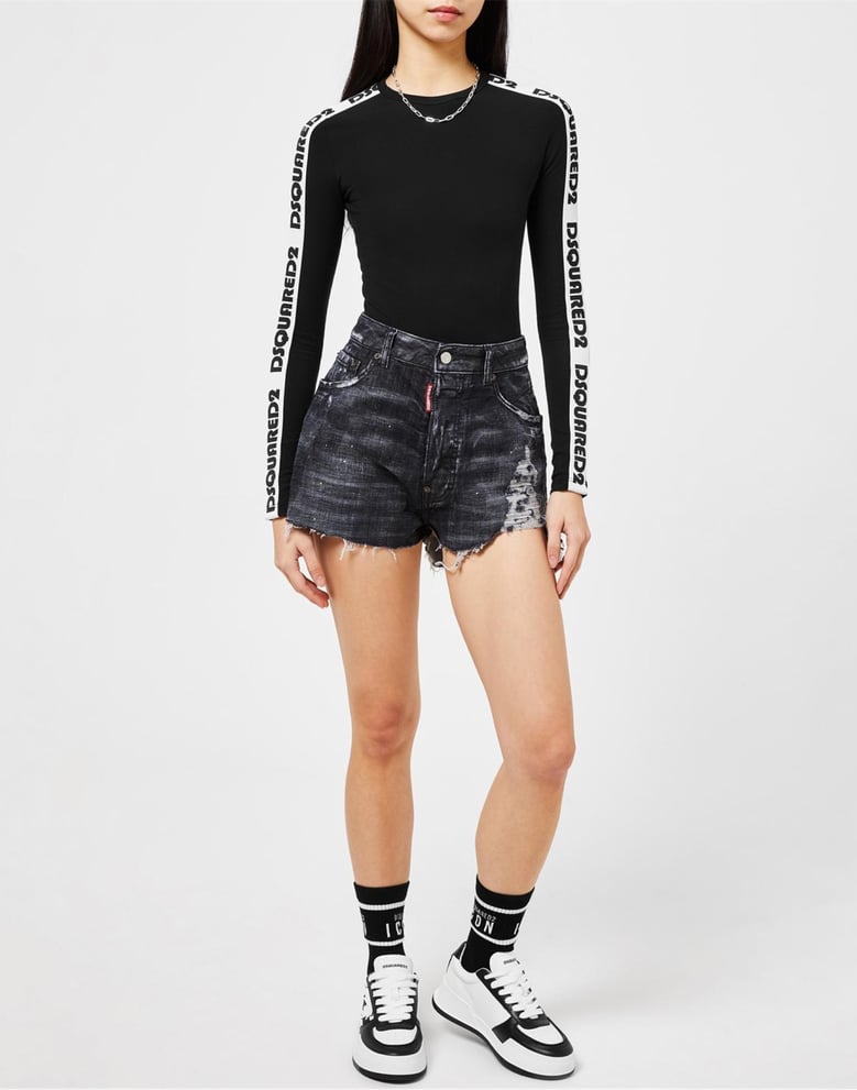 raw cut baggy denim shorts by Selfnex