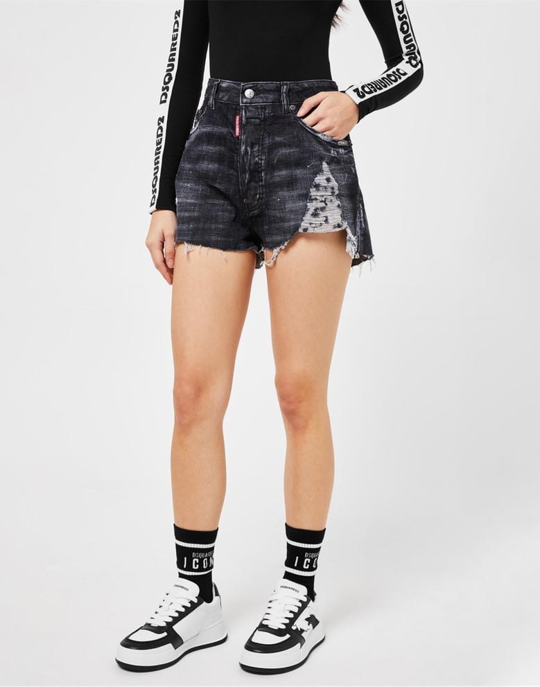 raw cut baggy denim shorts by Selfnex