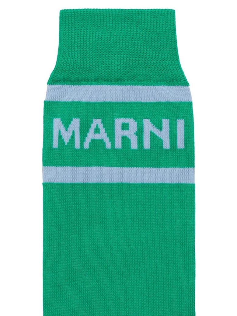 logo intarsia color-block socks by Selfnex