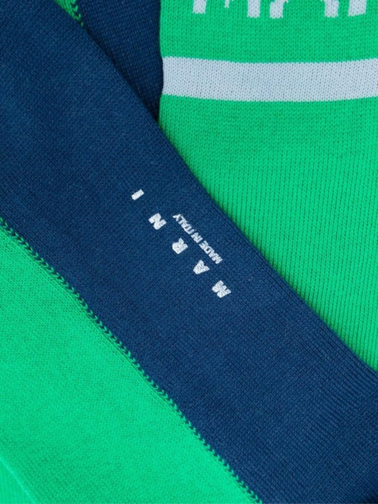 logo intarsia color-block socks by Selfnex
