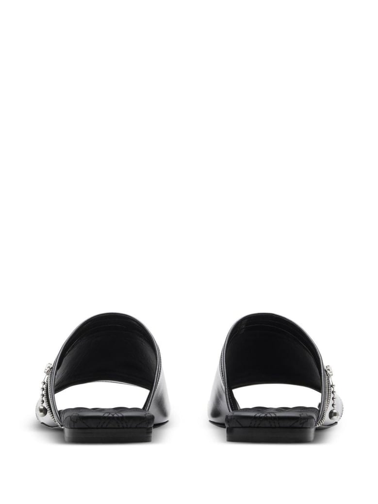 leather peep sandals by Selfnex
