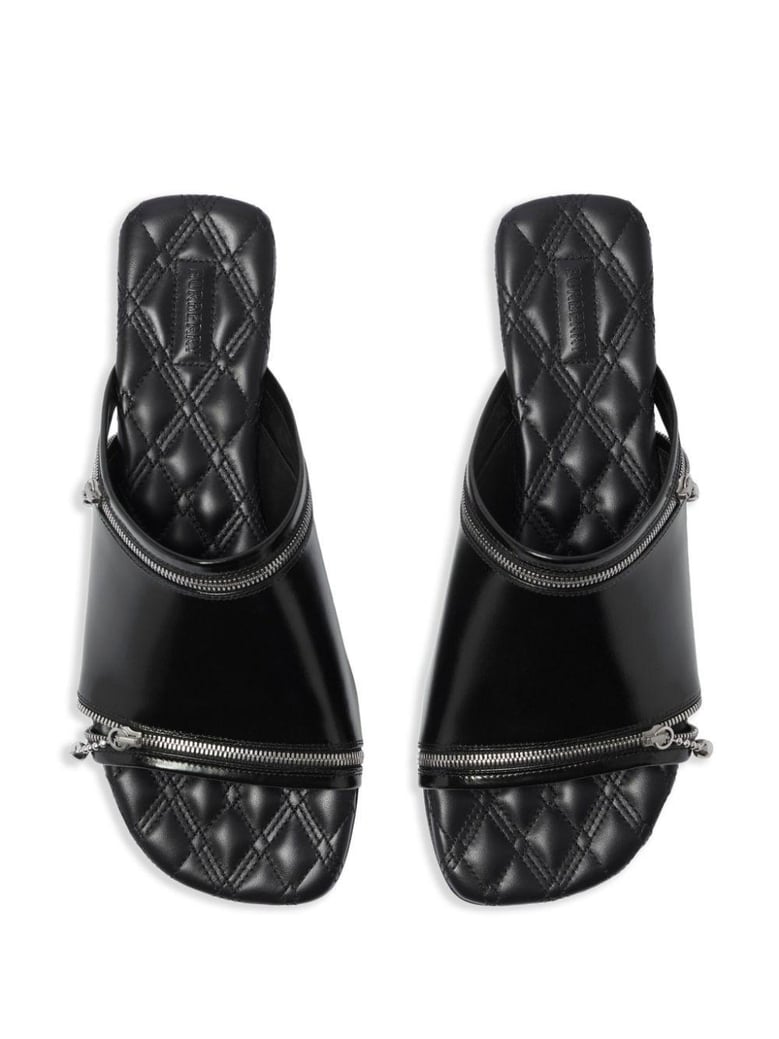 leather peep sandals by Selfnex