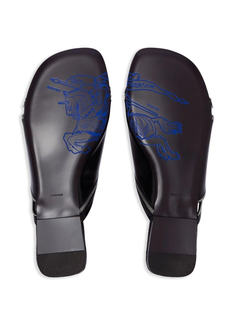 leather peep sandals by Selfnex