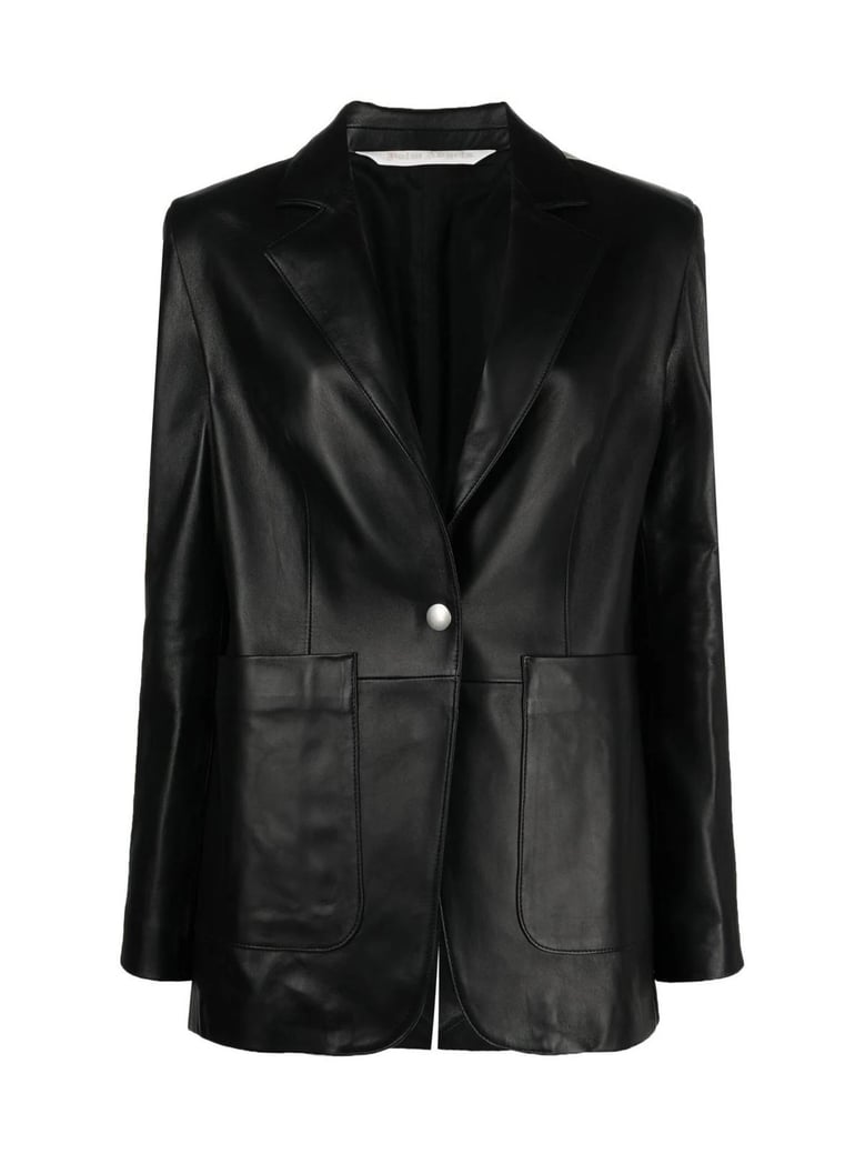 leather track blazer by Selfnex