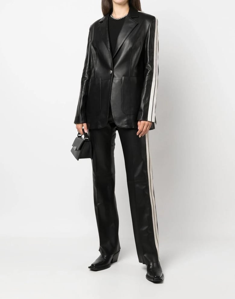 leather track blazer by Selfnex