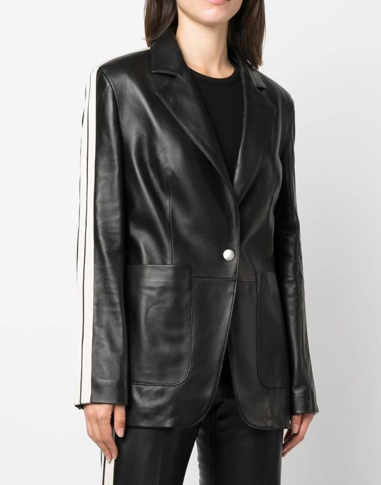 leather track blazer by Selfnex