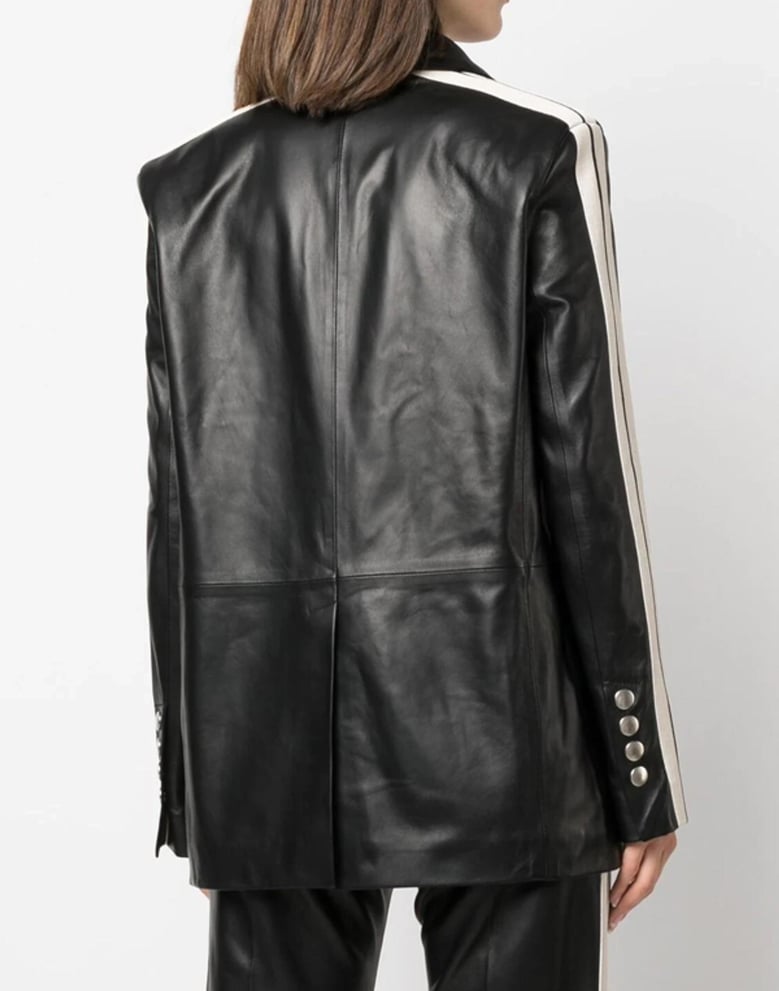 leather track blazer by Selfnex