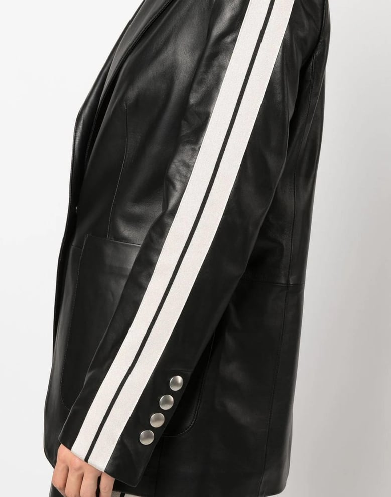 leather track blazer by Selfnex
