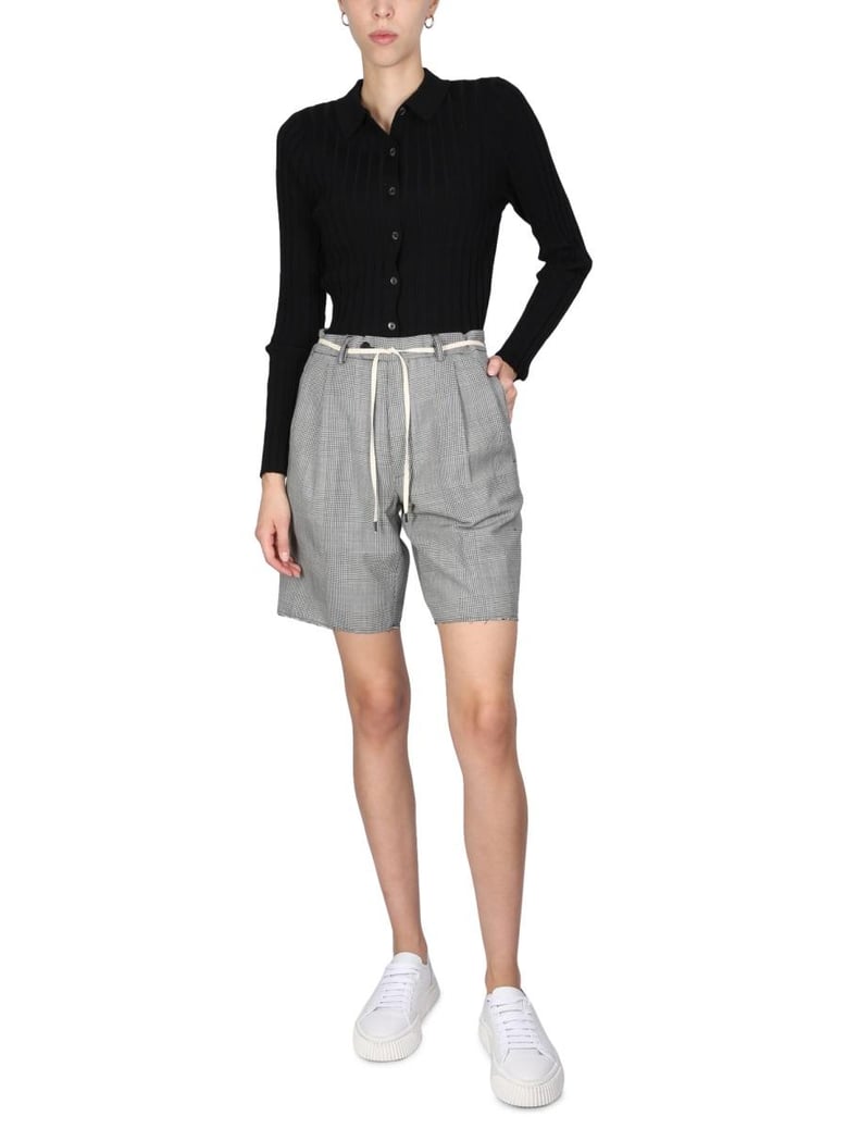 stretch flannel bermuda shorts by Selfnex