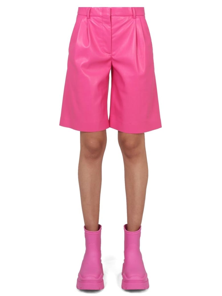 faux leather bermuda shorts by Selfnex