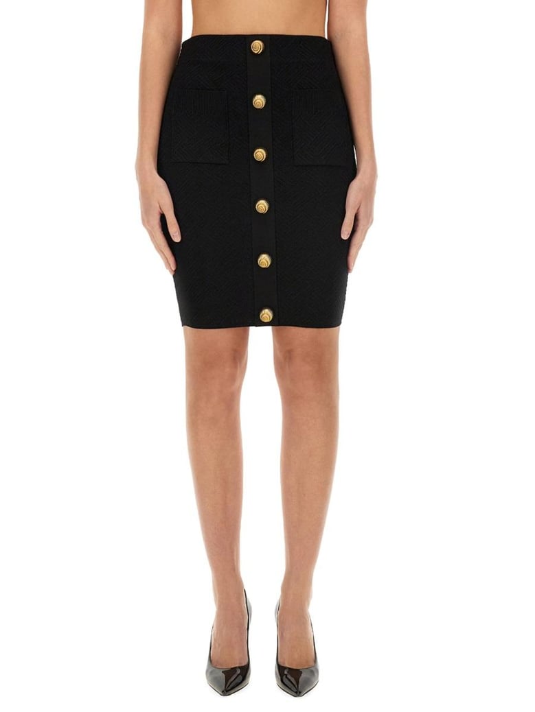 vichy knit skirt by Selfnex