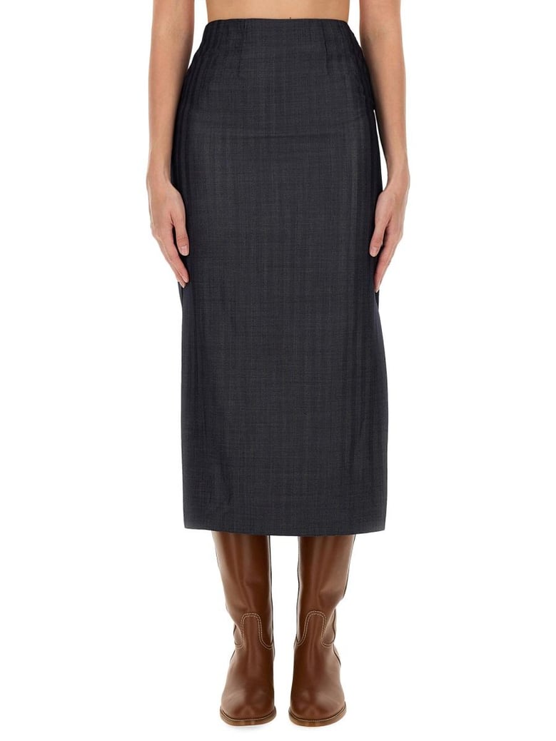 wool blend pencil skirt by Selfnex