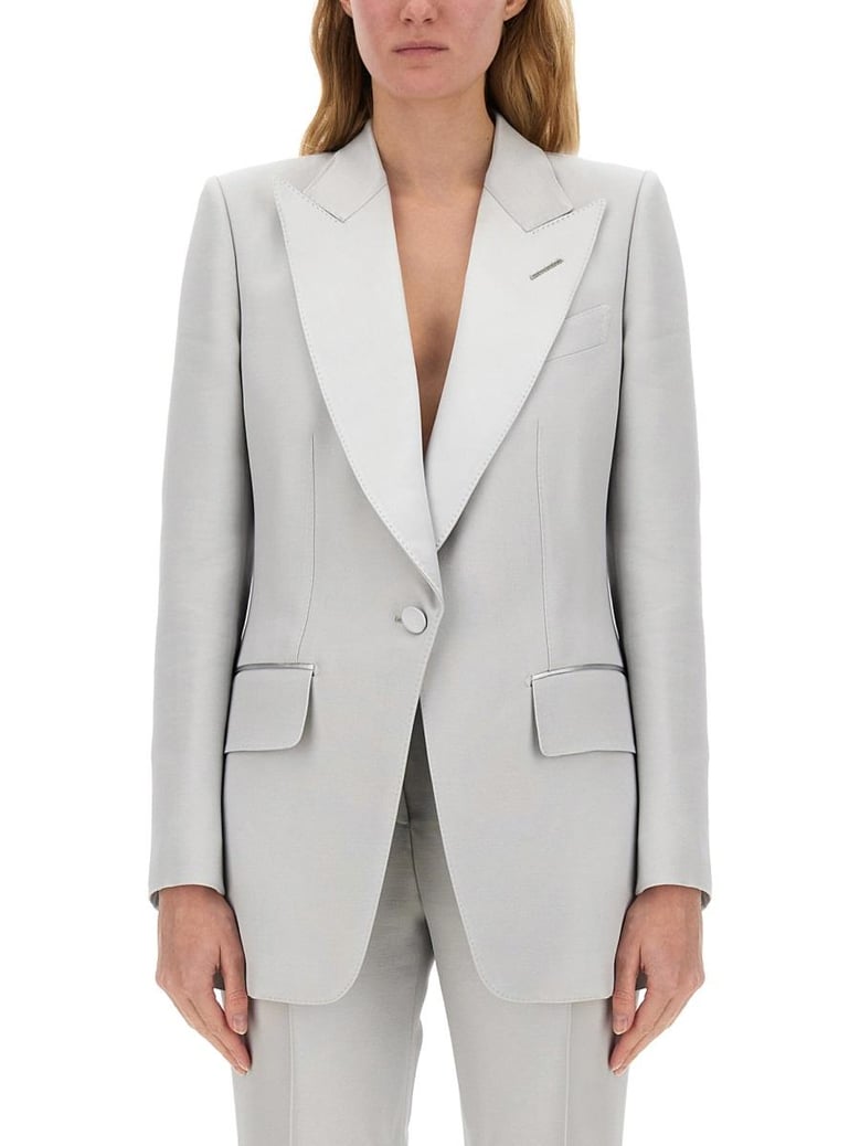 bianca single-breasted tuxedo jacket by Selfnex