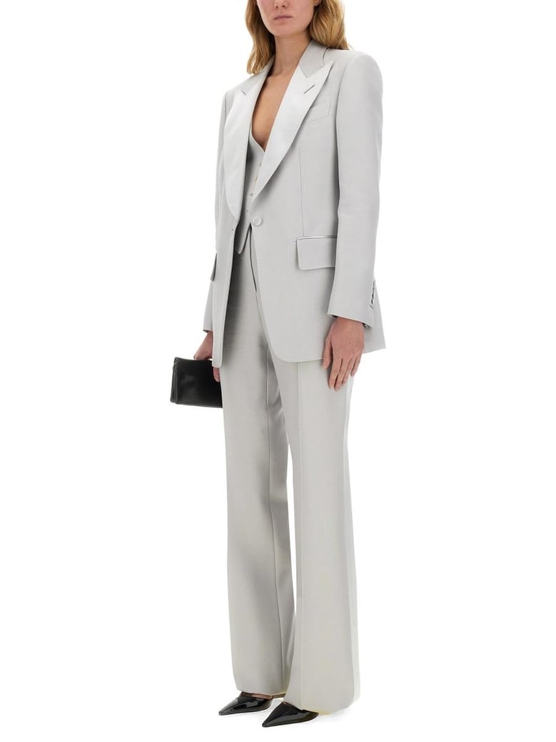 bianca single-breasted tuxedo jacket by Selfnex