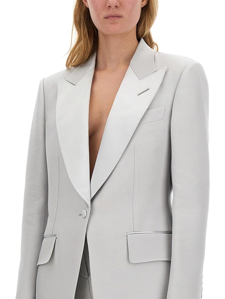 bianca single-breasted tuxedo jacket by Selfnex