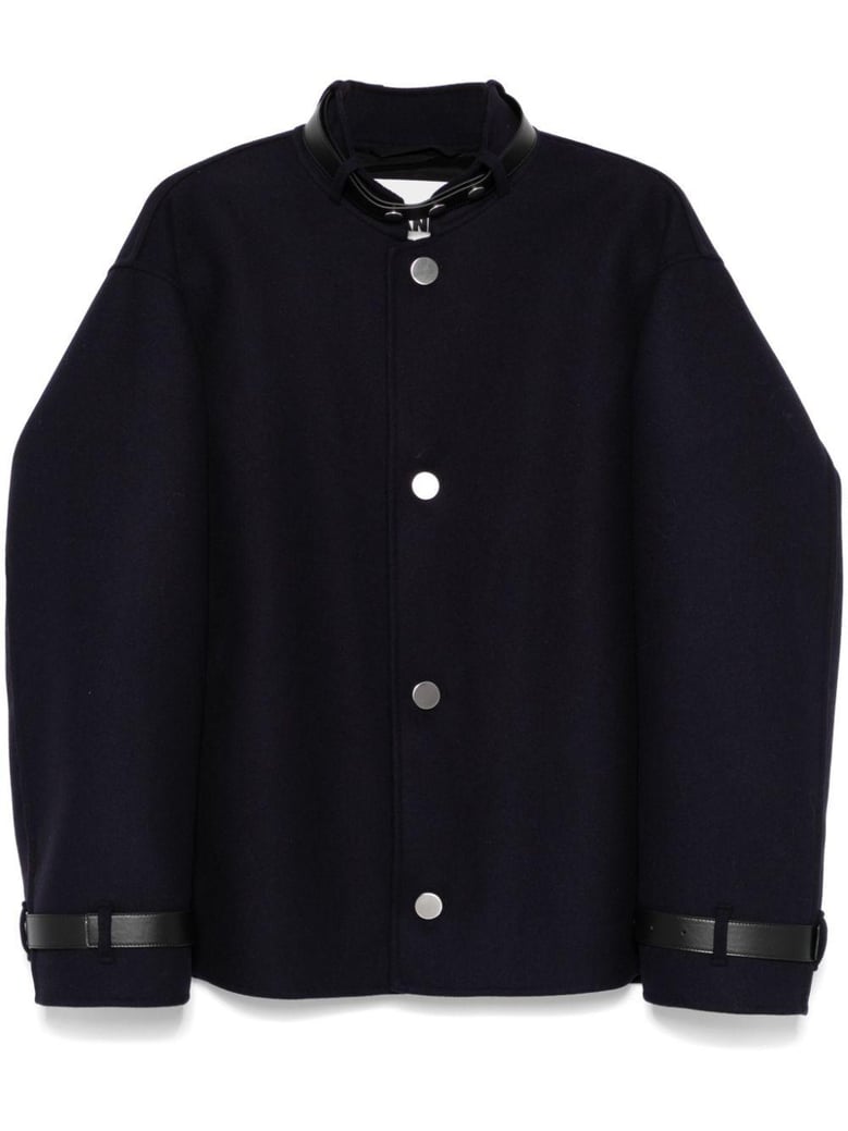 navy cloth jacket with silver buttons by Selfnex