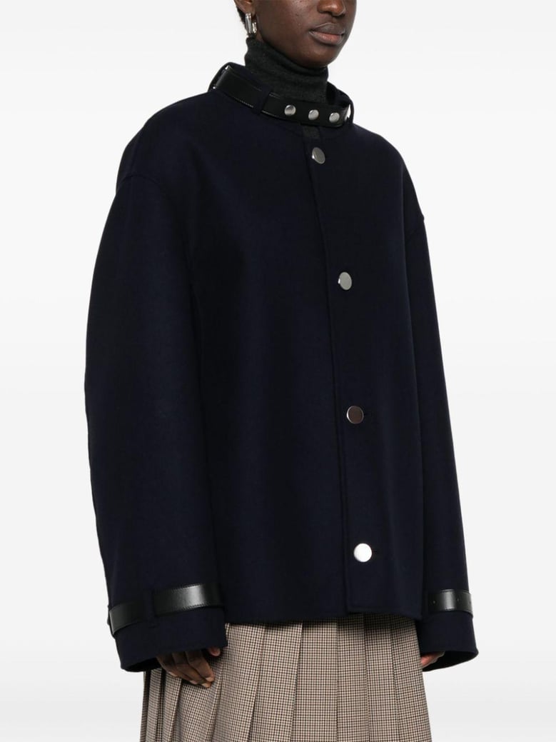 navy cloth jacket with silver buttons by Selfnex