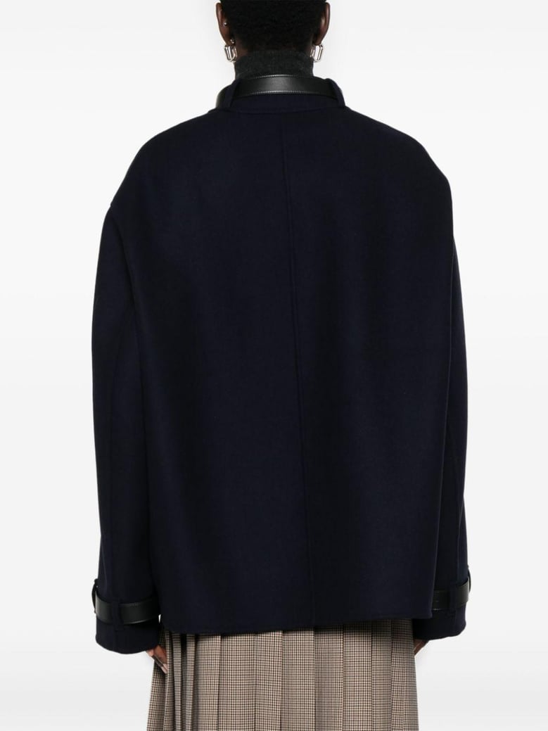 navy cloth jacket with silver buttons by Selfnex