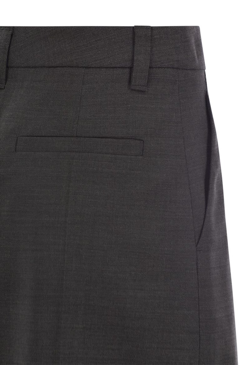 sartorial long skirt in virgin wool canvas by Selfnex