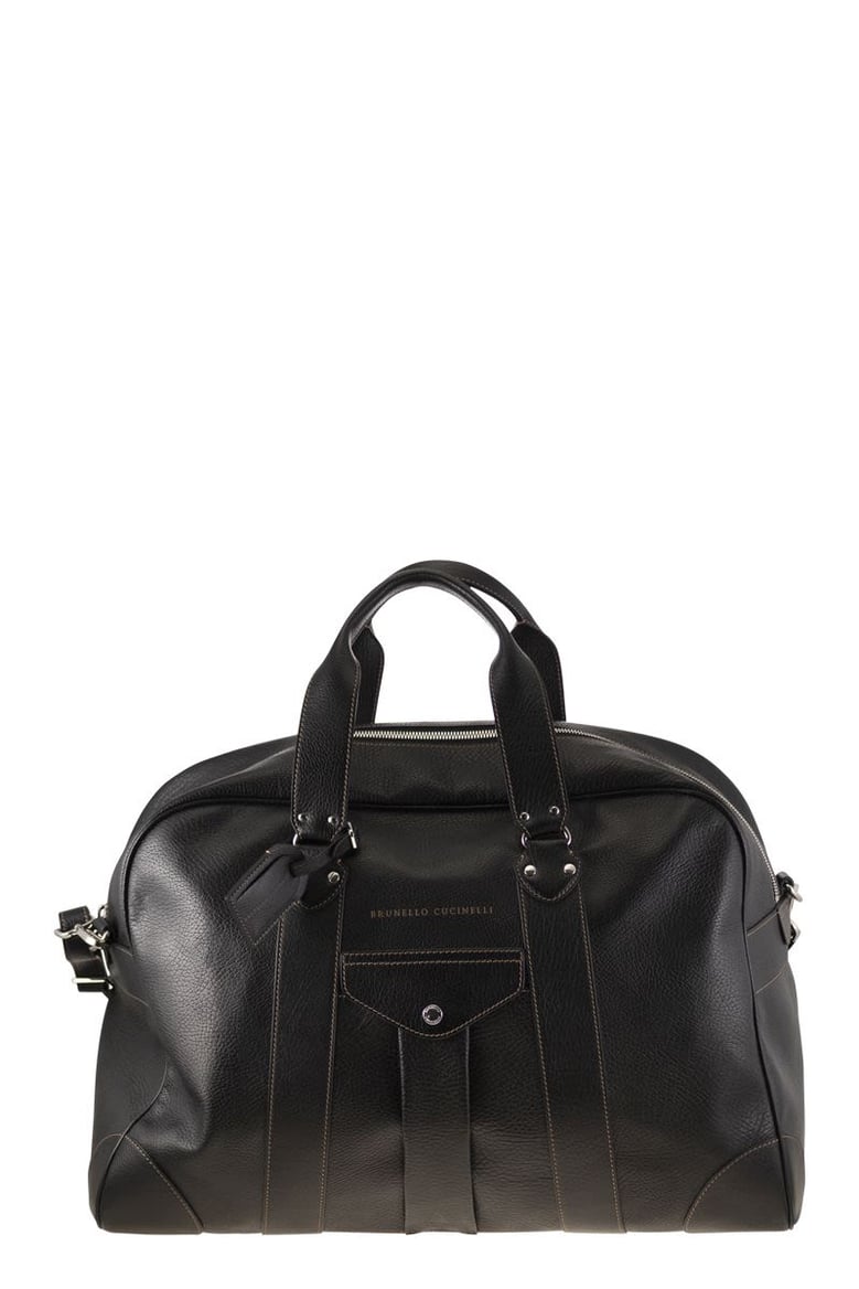 grained calfskin weekender bag by Selfnex