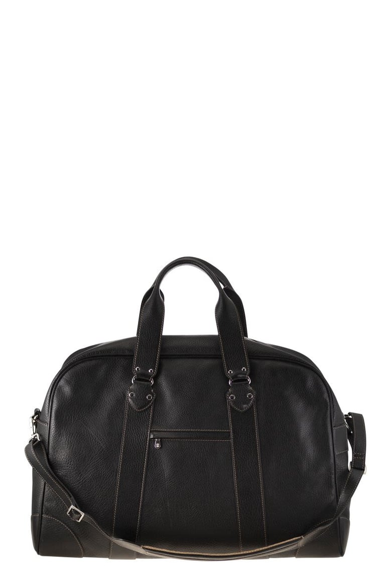 grained calfskin weekender bag by Selfnex