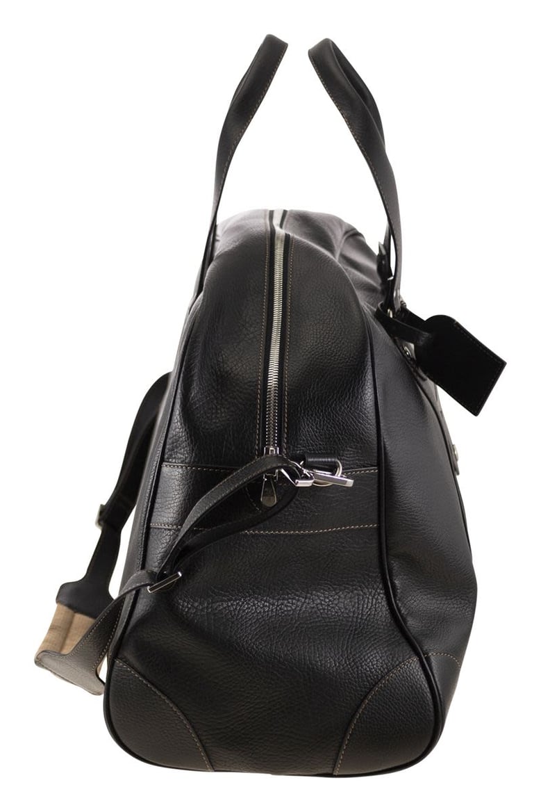 grained calfskin weekender bag by Selfnex