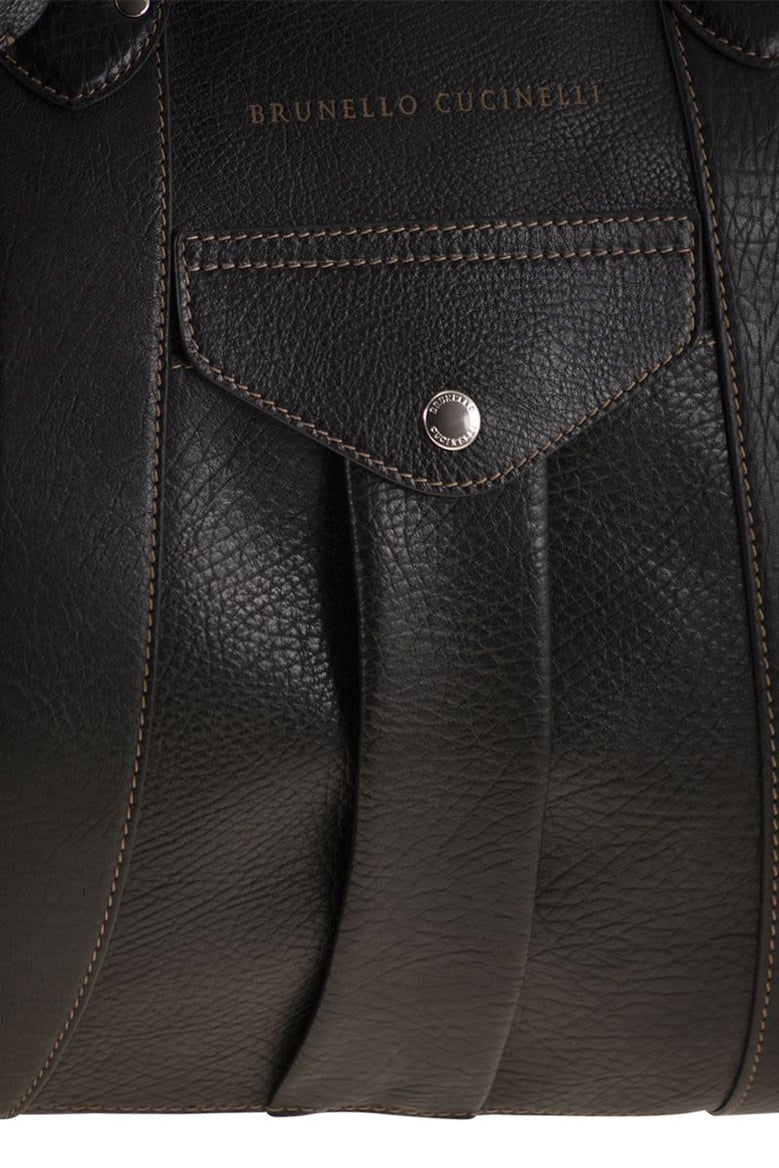 grained calfskin weekender bag by Selfnex
