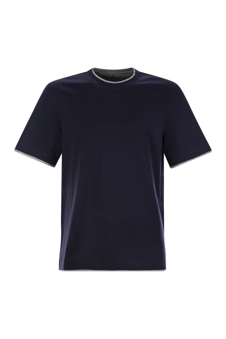 slim fit crew-neck t-shirt in lightweight cotton jersey by Selfnex