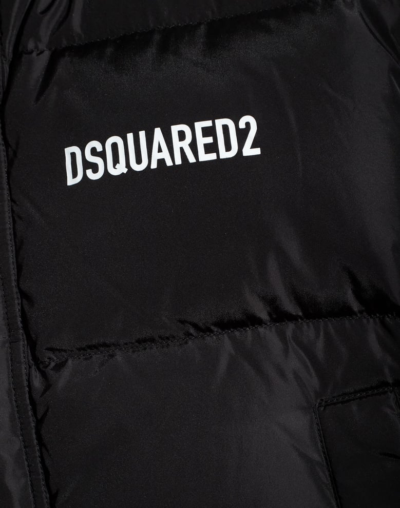 logo printed down vest jacket by Selfnex