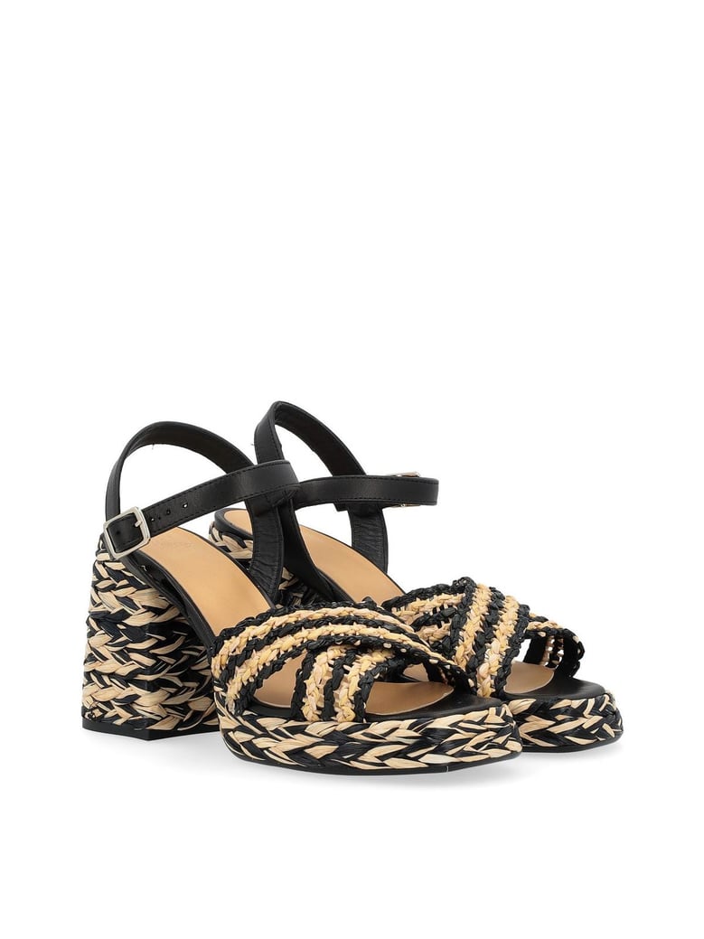 valeria rafia woven sandals by Selfnex