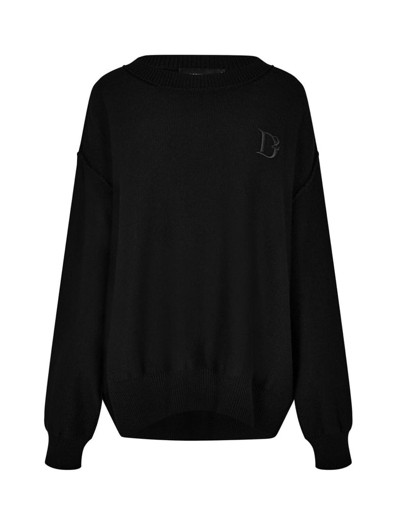 d2 statement logo knit sweater by Selfnex