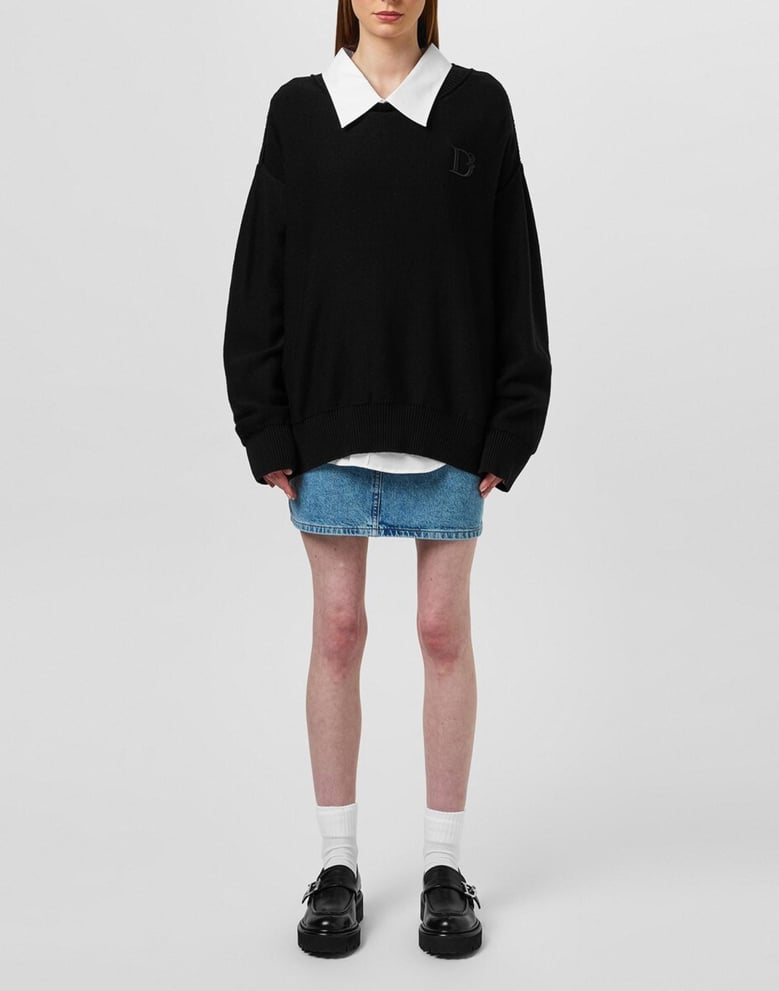 d2 statement logo knit sweater by Selfnex