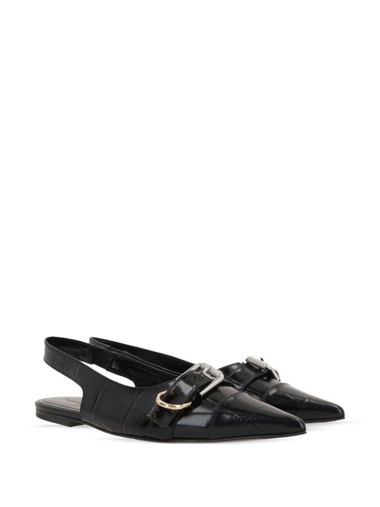 voyou leather slingback ballets by Selfnex
