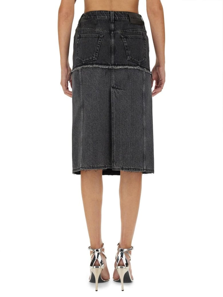 two-tone denim skirt by Selfnex