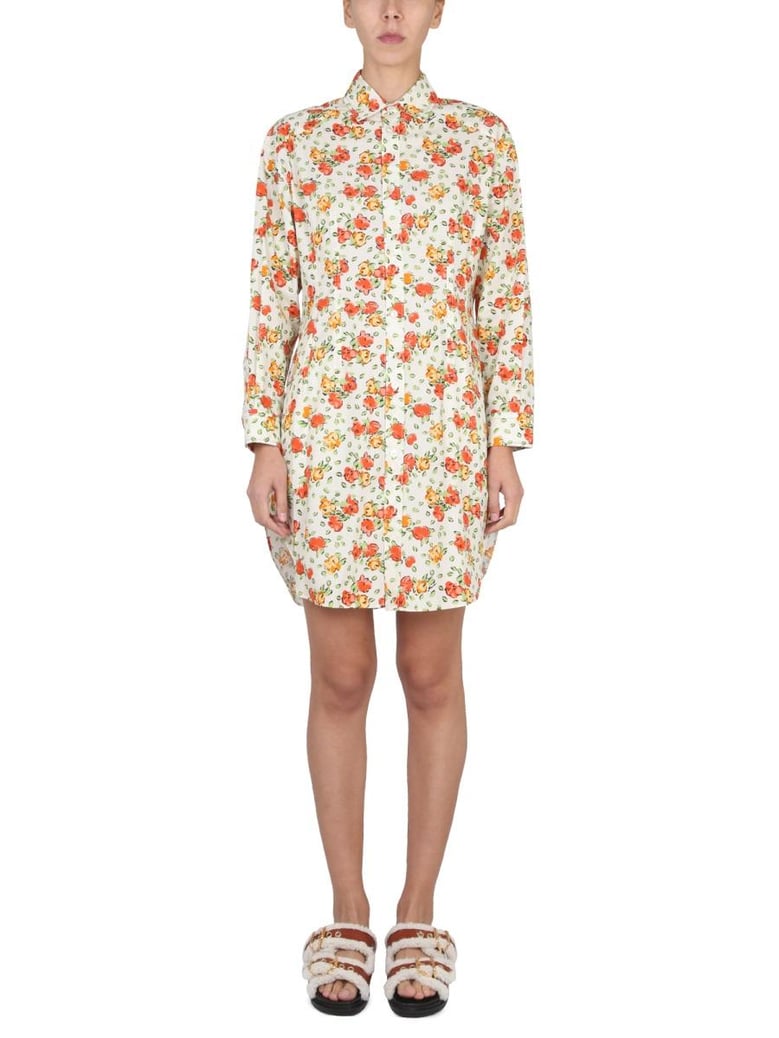 shirt dress with floral pattern by Selfnex