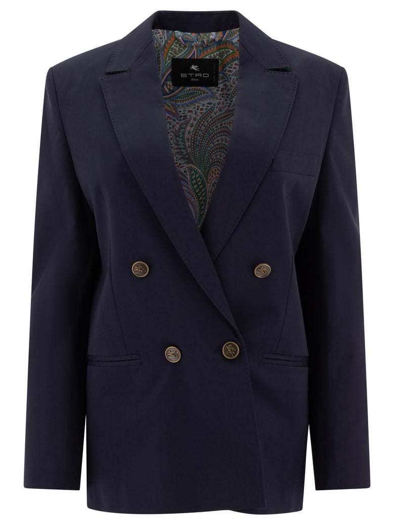 blue cotton elastane jacket by Selfnex
