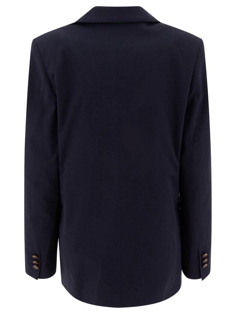 blue cotton elastane jacket by Selfnex